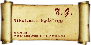 Nikolausz György névjegykártya